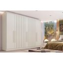 Ver imagem 1 de Guarda Roupa Casal 6 Portas (4 Ripadas) e 4 Gavetas Oxford Off White - Europa