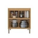 Ver imagem 3 de Balcão de Cozinha 80 Cm Colors 2 Portas 100% Mdf Freijó/pinole - Kits Paraná