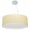 Ver imagem 1 de Lustre Pendente Cilindrico Duplo Md-4125 Cupula Tecido 60x25cm Algodao Cru