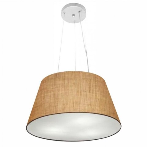 Lustre Pendente Cone Md-4001 Cupula Tecido 21/40x30cm Palha