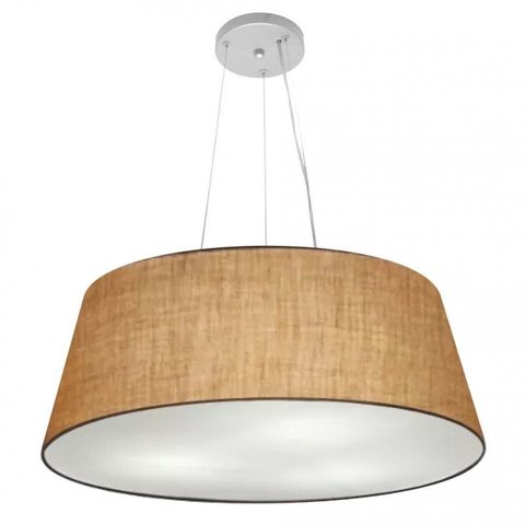 Lustre Pendente Cone Md-4002 Cupula Tecido 21/60x50cm Palha