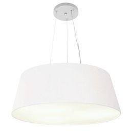 Lustre Pendente Cone Md-4002 Cupula Tecido 21/60x50cm Branco - 1 Lustre Pendente Cone Md-4002 Cupula Tecido 21/60x50cm Branco - 1