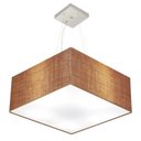 Ver imagem 1 de Lustre Pendente Quadrado Md-4006 Cupula Tecido 21/50x50cm Palha