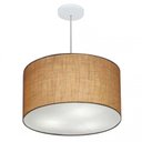 Ver imagem 1 de Lustre Pendente Cilindrico Md-4250 Cupula Tecido 45x30cm Palha
