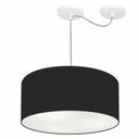 Ver imagem 1 de Lustre Cilindrico com Desvio de Centro MD-4151 Cupula Tecido 50X25 Preto