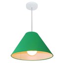 Ver imagem 1 de Lustre Pendente Cone Md-4078 Cupula Tecido 25/40x15cm Verde Folha