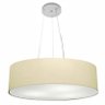 Lustre Pendente Cilindrico Md-4029 Cupula Tecido 60x15cm Algodao Cru - 1