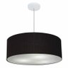 Lustre Pendente Cilindrico Md-4079 Cupula Tecido 60x21cm Preto - 1