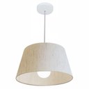 Ver imagem 1 de Lustre Pendente Cone Md-4039 Cupula Tecido 21/40x30cm Linho Bege