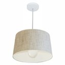 Ver imagem 1 de Lustre Pendente Cone Md-4241 Cupula Tecido 30/45x40cm Rustico Bege