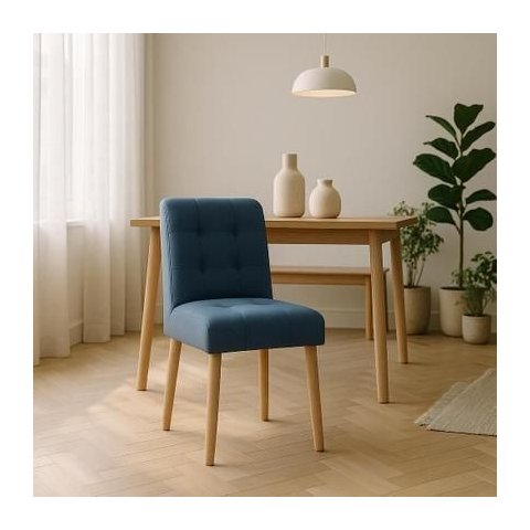 Cadeira Confortavel Jantar Luna Suede Azul Marinho para Quarto Sala Recepção.