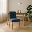 Ver imagem 1 de Cadeira Confortavel Jantar Luna Suede Azul Marinho para Quarto Sala Recepção.