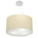 Ver imagem 1 de Lustre Pendente Cilindrico Md-4187 Cupula Tecido 45x30cm Algodao Cru