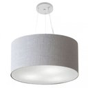 Ver imagem 1 de Lustre Pendente Cilindrico Md-4189 Cupula Tecido 50x30cm Rustico Cinza