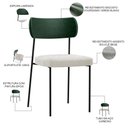 Ver imagem 6 de Kit 04 Cadeiras Sala de Jantar L02 Verde Musgo Bouclê Creme