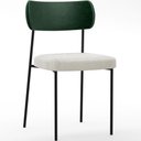 Ver mais imagens de Kit 04 Cadeiras Sala de Jantar L02 Verde Musgo Bouclê Creme