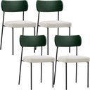 Ver imagem 1 de Kit 04 Cadeiras Sala de Jantar L02 Verde Musgo Bouclê Creme