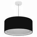 Ver imagem 1 de Lustre Pendente Cilindrico Duplo Md-4294 Cupula Tecido 50x25cm Preto