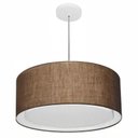 Ver imagem 1 de Lustre Pendente Cilindrico Duplo Md-4294 Cupula Tecido 50x25cm Cafe
