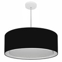 Ver imagem 1 de Lustre Pendente Cilindrico Duplo Md-4297 Cupula Tecido 60x25cm Preto