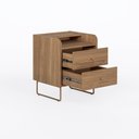 Ver imagem 6 de Mesa de Cabeceira Lys 2 Gavetas 1 Prateleira 43 Cm X 38 Cm Tauari/dourado
