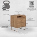 Ver imagem 2 de Mesa de Cabeceira Lys 2 Gavetas 1 Prateleira 43 Cm X 38 Cm Tauari/dourado