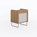 Ver imagem 5 de Mesa de Cabeceira Lys 2 Gavetas 1 Prateleira 43 Cm X 38 Cm Tauari/dourado