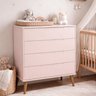 Comoda Gaveteira Elfe Retro 4 Gavetas Rosa Fosco - Moveisaqui - 2