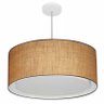Lustre Pendente Cilindrico Duplo Md-4298 Cupula Tecido 60x30cm Palha - 1
