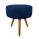 Ver imagem 1 de Puff Decorativo Redondo 40 cm Dóris Pé Palito Suede - Azul Marinho