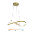 Ver imagem 1 de Lustre Pendente Moderno Infinity Cristal Led 36w Dourado Multicor Bivolt