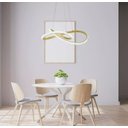 Ver imagem 3 de Lustre Pendente Moderno Infinity Cristal Led 36w Dourado Multicor Bivolt