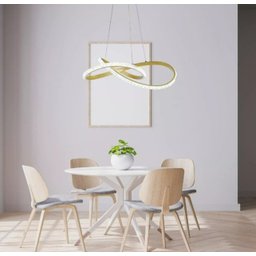Lustre Pendente Moderno Infinity Cristal Led 36w Dourado Multicor Bivolt - 3
