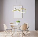 Ver imagem 3 de Lustre Pendente Moderno Infinity Cristal Led 36w Dourado Multicor Bivolt