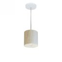 Ver imagem 1 de Lustre Pendente Cilindrico Md-4200 Cupula Tecido 14x15cm Rustico Bege