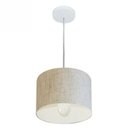 Ver imagem 1 de Lustre Pendente Cilindrico Md-4201 Cupula Tecido 25x25cm Rustico Bege