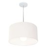 Lustre Pendente Cilindrico Md-4202 Cupula Tecido 40x25cm Branco - Bivolt - 3