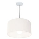 Ver imagem 1 de Lustre Pendente Cilindrico Md-4202 Cupula Tecido 40x25cm Branco - Bivolt