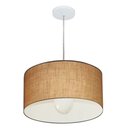 Ver imagem 3 de Lustre Pendente Cilindrico Md-4202 Cupula Tecido 40x25cm Palha - Bivolt