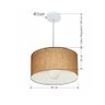 Lustre Pendente Cilindrico Md-4202 Cupula Tecido 40x25cm Palha - Bivolt - 2
