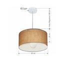Ver imagem 2 de Lustre Pendente Cilindrico Md-4202 Cupula Tecido 40x25cm Palha - Bivolt