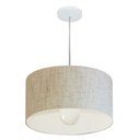 Ver imagem 3 de Lustre Pendente Cilindrico Md-4202 Cupula Tecido 40x25cm Rustico Bege - Bivolt