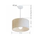Ver imagem 2 de Lustre Pendente Cilindrico Md-4202 Cupula Tecido 40x25cm Linho Bege - Bivolt