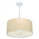 Ver imagem 1 de Lustre Pendente Cilindrico Md-4203 Cupula Tecido 45x21cm Algodao Cru