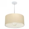 Lustre Pendente Cilindrico Md-4203 Cupula Tecido 45x21cm Algodao Cru - 1