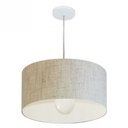 Ver imagem 1 de Lustre Pendente Cilindrico Md-4203 Cupula Tecido 45x21cm Rustico Bege