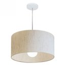 Ver imagem 1 de Lustre Pendente Cilindrico Md-4203 Cupula Tecido 45x21cm Linho Bege