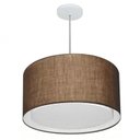 Ver imagem 1 de Lustre Pendente Cilindrico Duplo Md-4287 Cupula Tecido 45x30cm Cafe