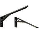 Ver imagem 1 de Kit 01 Par Suporte para Mesa Dobrável Retrátil 30 Cm H02 Mão Francesa Preto - Lyam