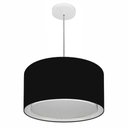 Ver imagem 1 de Lustre Pendente Cilindrico Duplo Md-4290 Cupula Tecido 40x25cm Preto